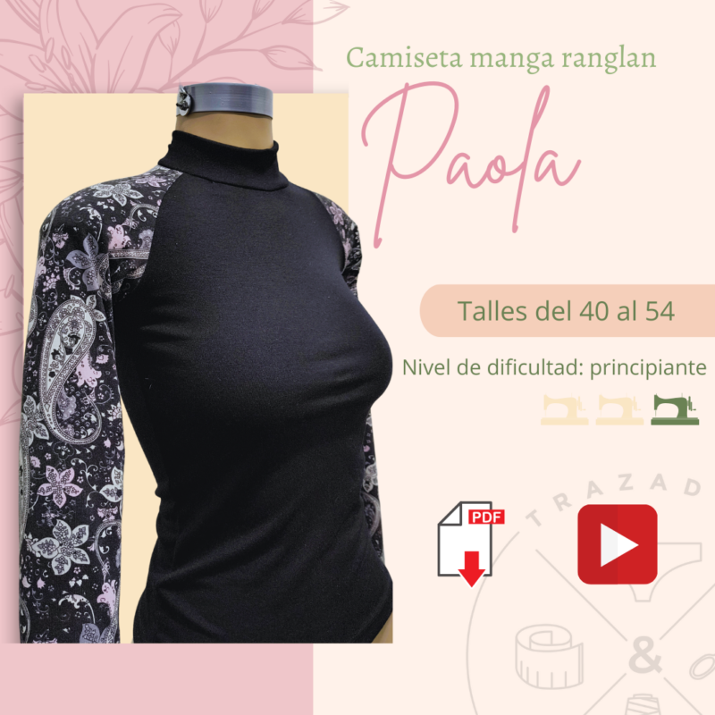 Moldería + video Camiseta manga ranglan