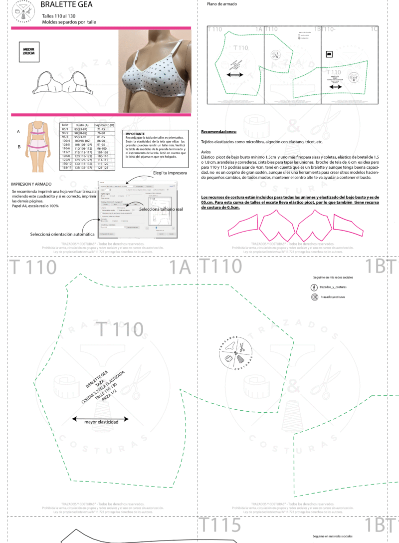 Moldería digital  bralette básico - Imagen 3