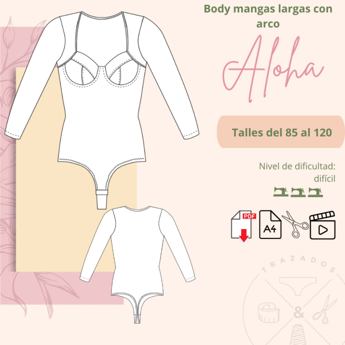 Body liso mangas largas con arco
