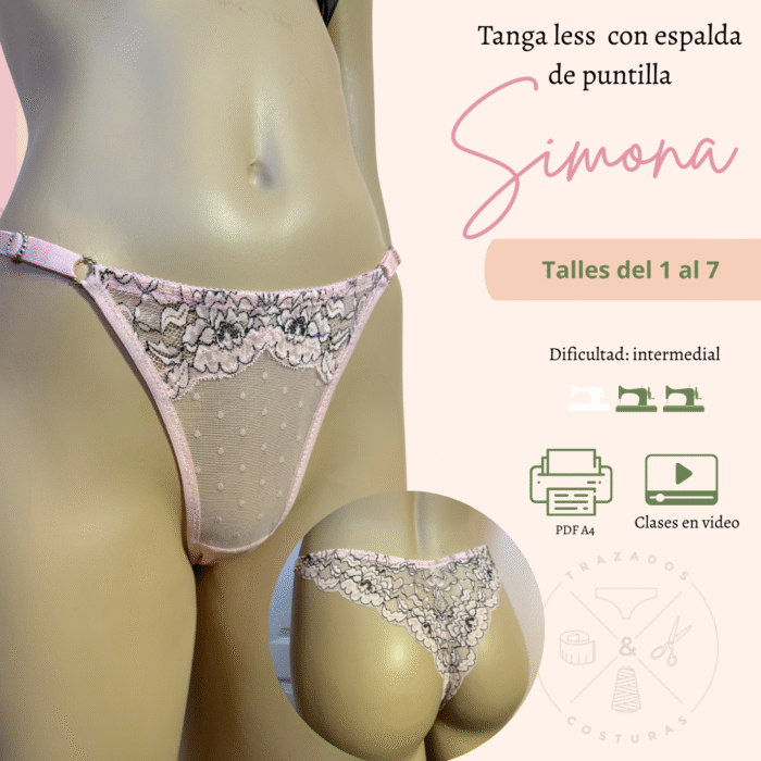 Tanga less con espalda de puntilla