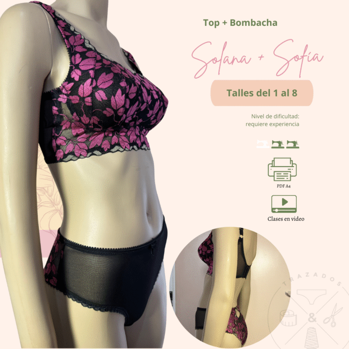 Conjunto top y bombacha alta 8 talles
