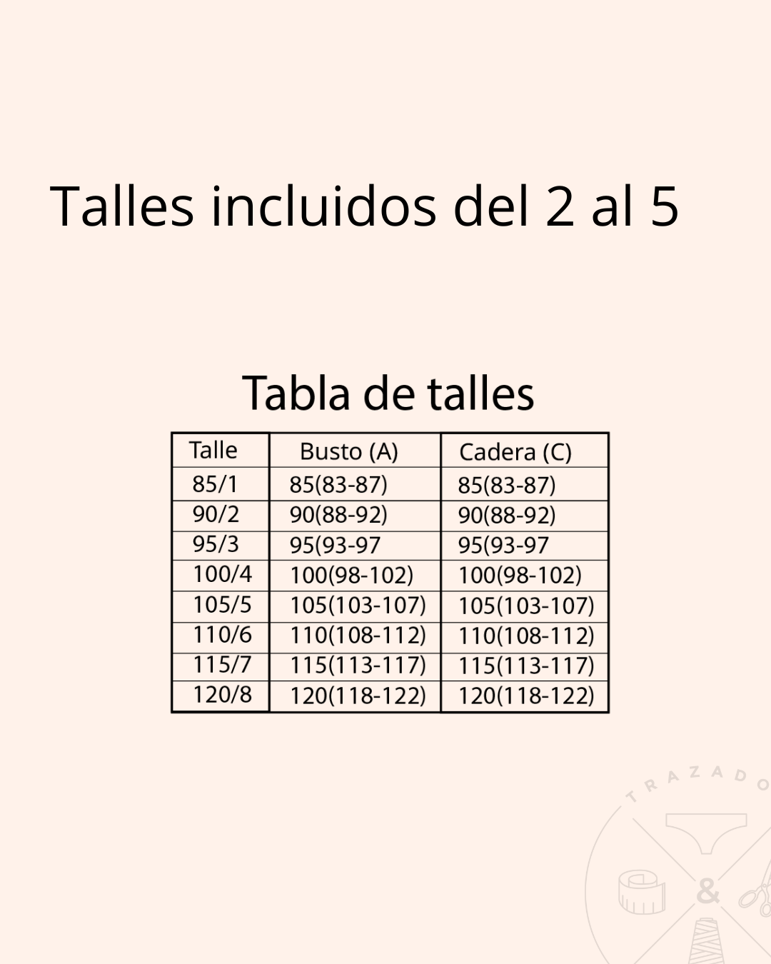 Moldería camisolin con taza de puntilla Talles 2 al 5 - Imagen 2
