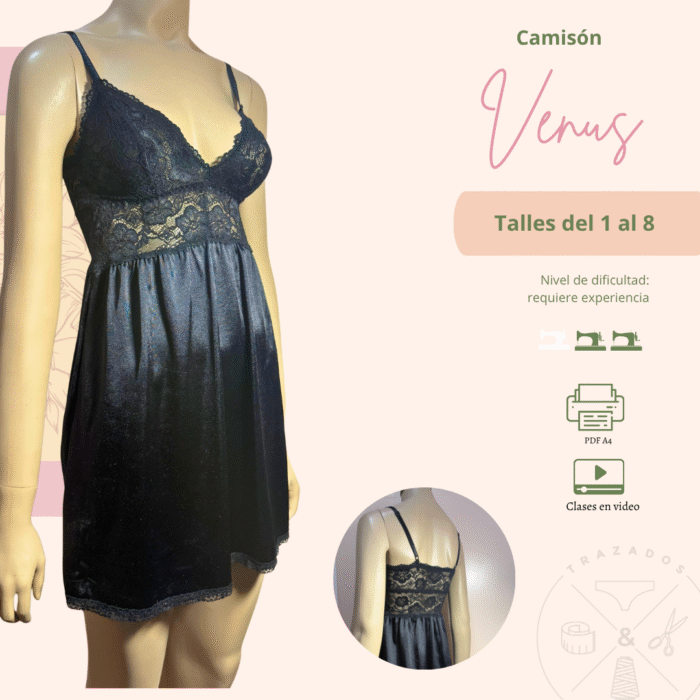 Camisón con frunce y tazas de puntilla *PREVENTA 19/4