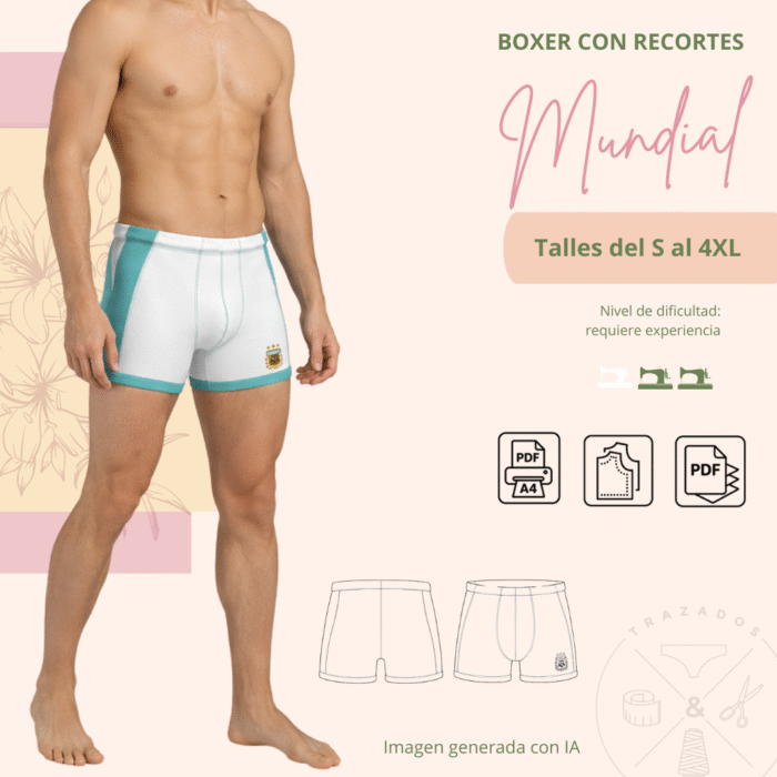 Boxer con recortes y puño XS-4XL