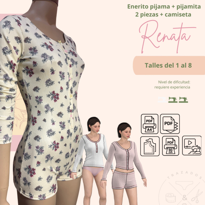 Pijama enterito + pijamita 2 piezas + caimseta
