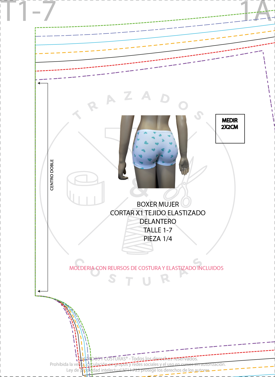 Moldería boxer mujer 7 talles - Imagen 5