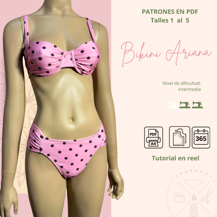 Moldería bikini con frunce PREVENTA FLASH