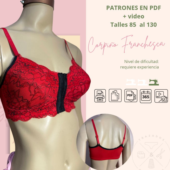 Corpiño apertura frontal T85-130 PREVENTA HASTA 23/10